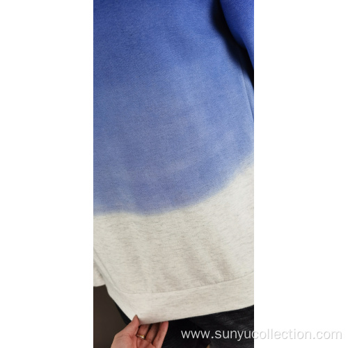 Men's gradient color sweatshirt without hood